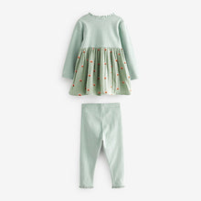 Load image into Gallery viewer, Mint Green Dress &amp; Legging Set (3mths-6yrs)
