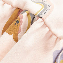 Load image into Gallery viewer, Cream Pink Dinosaur Printed Sweat Dress (3mths-6yrs)
