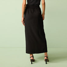 Load image into Gallery viewer, Black Smart Belted Midi Skirt
