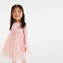 Load image into Gallery viewer, Lilac Pink Long Sleeve Printed Tutu Dress (3mths-6yrs)
