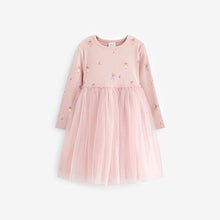 Load image into Gallery viewer, Lilac Pink Long Sleeve Printed Tutu Dress (3mths-6yrs)
