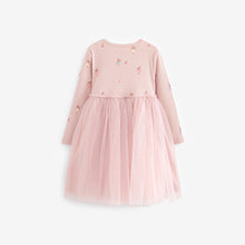 Load image into Gallery viewer, Lilac Pink Long Sleeve Printed Tutu Dress (3mths-6yrs)
