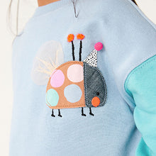 Load image into Gallery viewer, Blue Ladybird Sweatshirt (3mths-6yrs)
