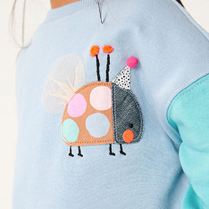 Blue Ladybird Sweatshirt (3mths-6yrs)