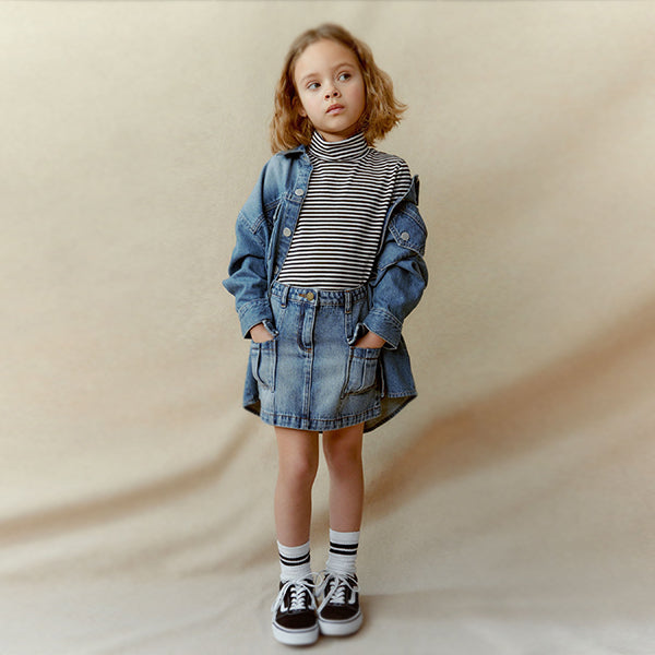 Denim Blue Cargo Skirt (3-12yrs)