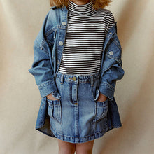 Load image into Gallery viewer, Denim Blue Cargo Skirt (3-12yrs)
