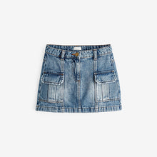 Load image into Gallery viewer, Denim Blue Cargo Skirt (3-12yrs)
