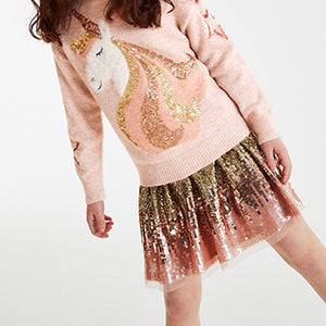 Gold Ombre Sequin Skirt (3-12yrs)