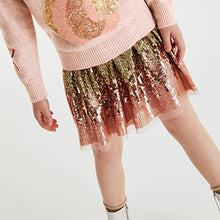 Load image into Gallery viewer, Gold Ombre Sequin Skirt (3-12yrs)
