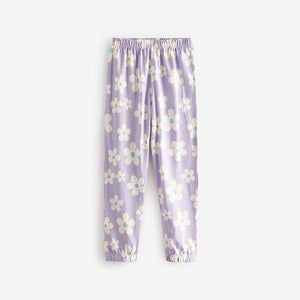 Purple Lilac Blue Daisy Heart Pyjamas 2 Packs (3-10yrs)