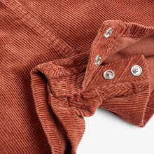 Load image into Gallery viewer, Rust Brown Corduroy Dungarees 3 Piece Set (3mths-6yrs)
