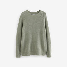 Load image into Gallery viewer, Sage Green Regular Cosy Rib Knit Crew Jumper
