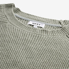 Load image into Gallery viewer, Sage Green Regular Cosy Rib Knit Crew Jumper
