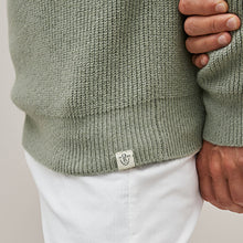 Load image into Gallery viewer, Sage Green Regular Cosy Rib Knit Crew Jumper
