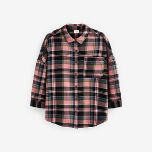 Pink/Black Check Oversized Shirt (3-12yrs)