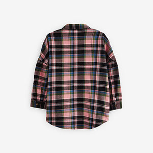 Pink/Black Check Oversized Shirt (3-12yrs)