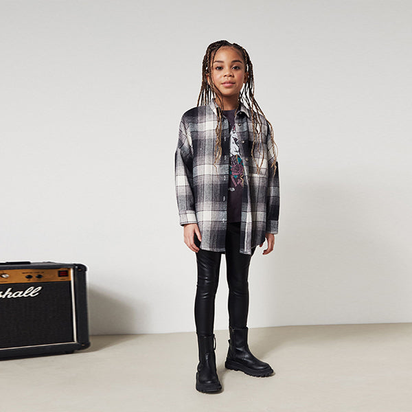 Black/White Check Oversized Shirt (3-12yrs)