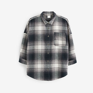 Black/White Check Oversized Shirt (3-12yrs)