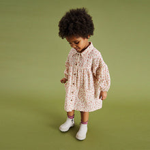 Load image into Gallery viewer, Ivory/Pink Ditsy Cotton Shirt Dress (3mths-6yrs)
