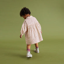 Load image into Gallery viewer, Ivory/Pink Ditsy Cotton Shirt Dress (3mths-6yrs)
