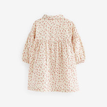 Load image into Gallery viewer, Ivory/Pink Ditsy Cotton Shirt Dress (3mths-6yrs)
