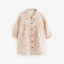 Load image into Gallery viewer, Ivory/Pink Ditsy Cotton Shirt Dress (3mths-6yrs)
