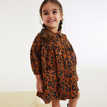 Load image into Gallery viewer, Tan/Animal Cotton Shirt Dress (3mths-6yrs)
