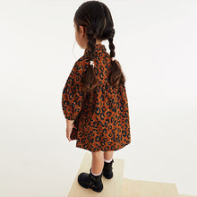 Load image into Gallery viewer, Tan/Animal Cotton Shirt Dress (3mths-6yrs)
