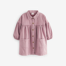 Load image into Gallery viewer, Lilac Purple Cotton Shirt Dress (3mths-6yrs)
