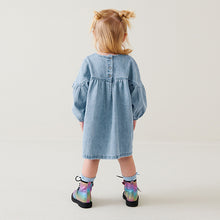 Load image into Gallery viewer, Blue Denim Relaxed Cotton Dress (3mths-6yrs)
