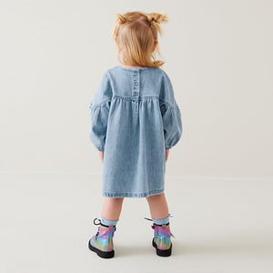 Blue Denim Relaxed Cotton Dress (3mths-6yrs)