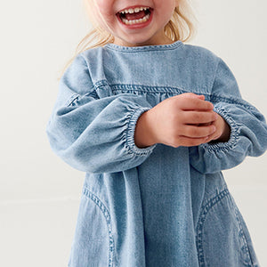 Blue Denim Relaxed Cotton Dress (3mths-6yrs)