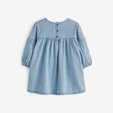 Load image into Gallery viewer, Blue Denim Relaxed Cotton Dress (3mths-6yrs)
