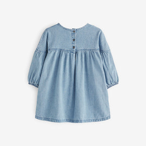 Blue Denim Relaxed Cotton Dress (3mths-6yrs)