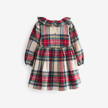 Load image into Gallery viewer, Cream/Red Ruffle Collar Dress (3mths-6yrs)
