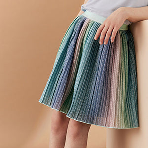 Rainbow Sparkle Pleated Skirt (3-12yrs)