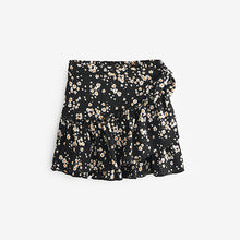 Load image into Gallery viewer, Black Floral Ditsy Wrap Skirt (3-12yrs)
