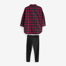 Load image into Gallery viewer, Red Check Shirt And Leggings Set (3-12yrs)
