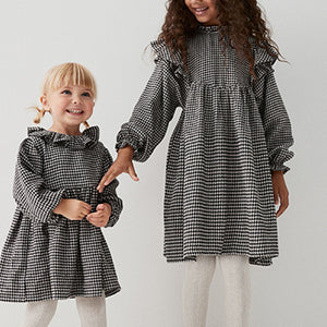 Black Check Ruffle Collar Dress (3mths-6yrs)