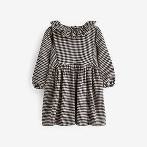 Black Check Ruffle Collar Dress (3mths-6yrs)