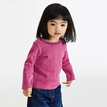 Load image into Gallery viewer, Berry Plain Pointelle Top (3mths-6yrs)
