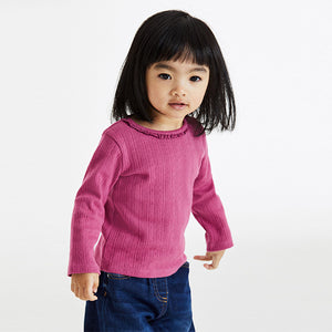 Berry Plain Pointelle Top (3mths-6yrs)