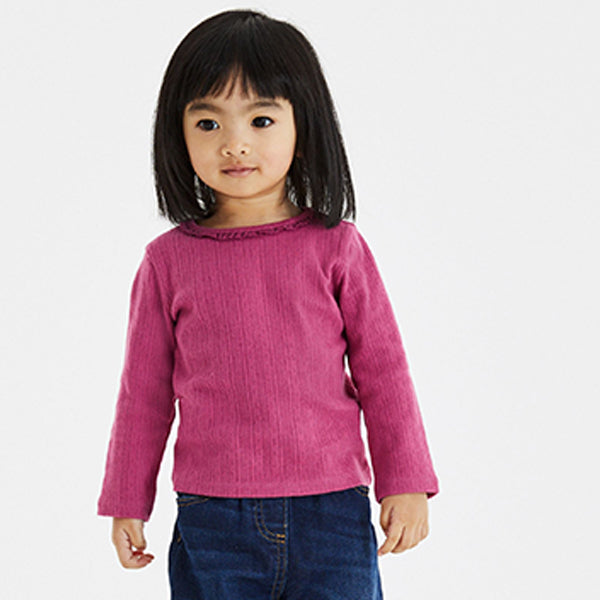 Berry Plain Pointelle Top (3mths-6yrs)