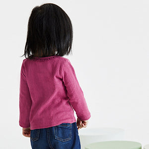 Berry Plain Pointelle Top (3mths-6yrs)