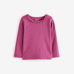 Berry Plain Pointelle Top (3mths-6yrs)