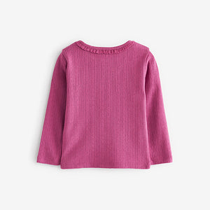 Berry Plain Pointelle Top (3mths-6yrs)