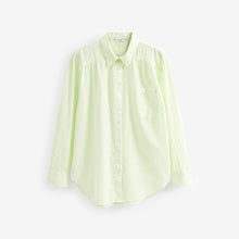 Load image into Gallery viewer, Lime Green / White Stripe Textured Cotton Beach Shirt
