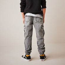 Load image into Gallery viewer, Grey Cargo Jeans With Elasticated Waist (3-12yrs)
