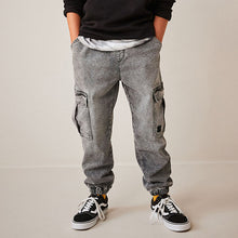 Load image into Gallery viewer, Grey Cargo Jeans With Elasticated Waist (3-12yrs)
