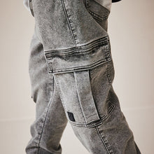 Load image into Gallery viewer, Grey Cargo Jeans With Elasticated Waist (3-12yrs)
